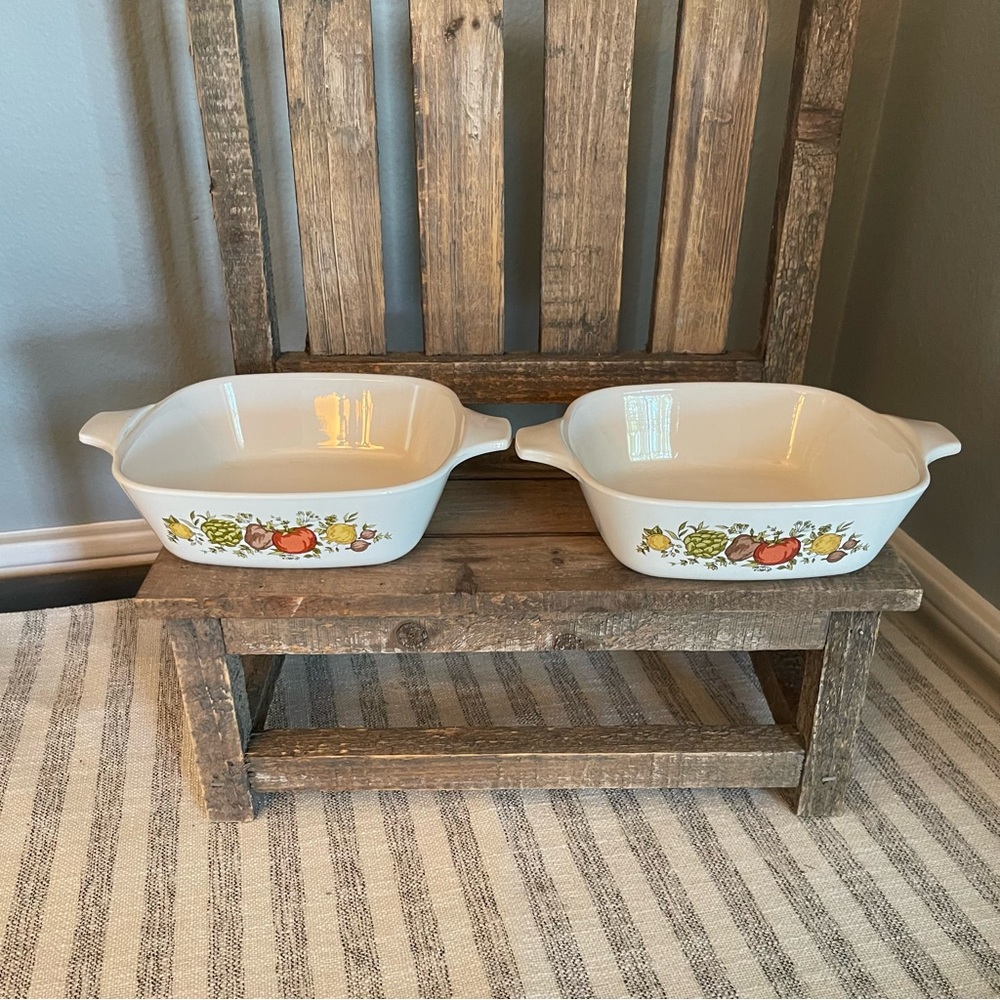 Vintage Corning Ware - 1 3/4 Cups Spice of Life - Petite Dish - Set of 2